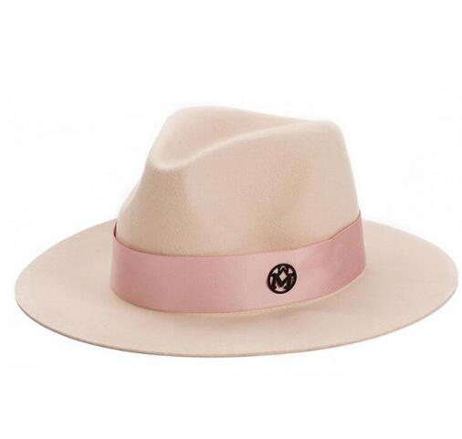 Ladies Pink Wool Feodra Hat